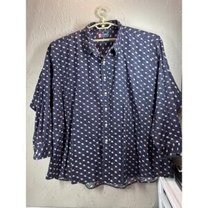 Chaps Ralph Lauren USA American Flag Button Up Shirt All Over Print Size‎ 4XB